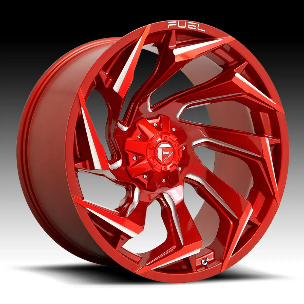 FUEL REACTION 20X9 12H 6/135-139.7 01P CANDY RED MILLED (CRM) 106.1