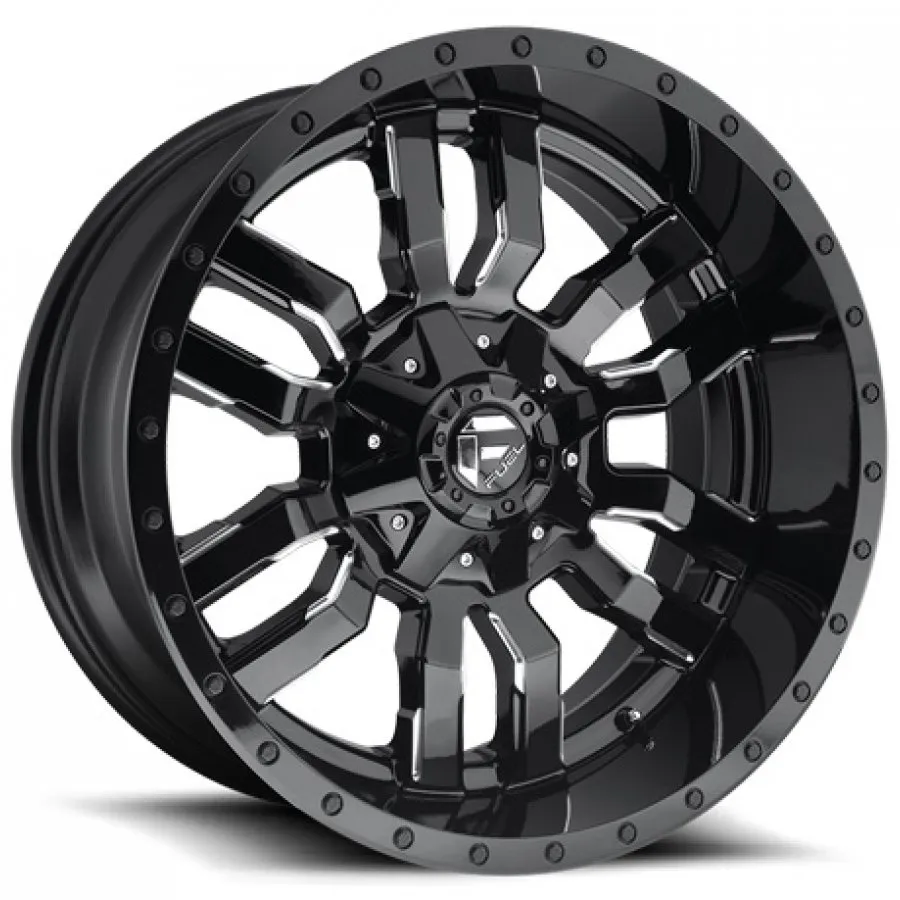 FUEL SLEDGE D596 18X8 6/139.7 35P MATTE BLACK / GLOSS BLACK LIP