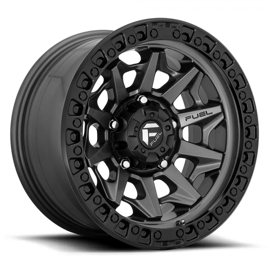 FUEL COVERT 17X9 6/139.7 1P MATTE ANTHRACITE/BLACK RING